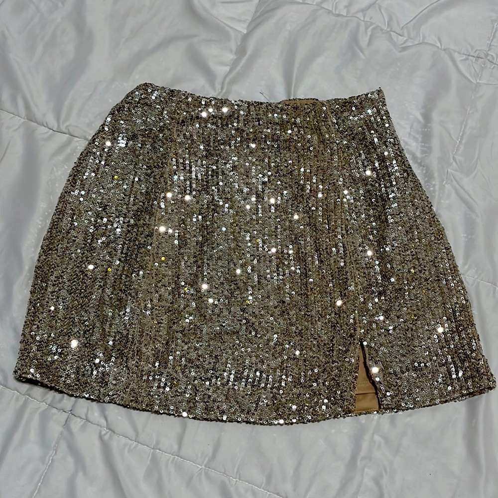 Nwot gold sequin skirt size small